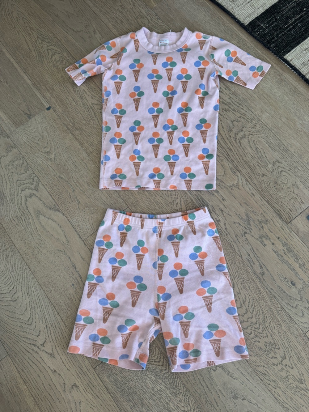 Hanna Andersson Girls Ice Cream Pajama Set Pink Size 12